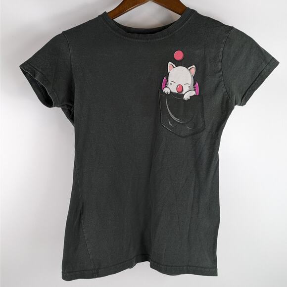 TeeFury Girls Youth Medium Official Rare Final Fantasy Moogle Pocket T-Shirt - Picture 1 of 6
